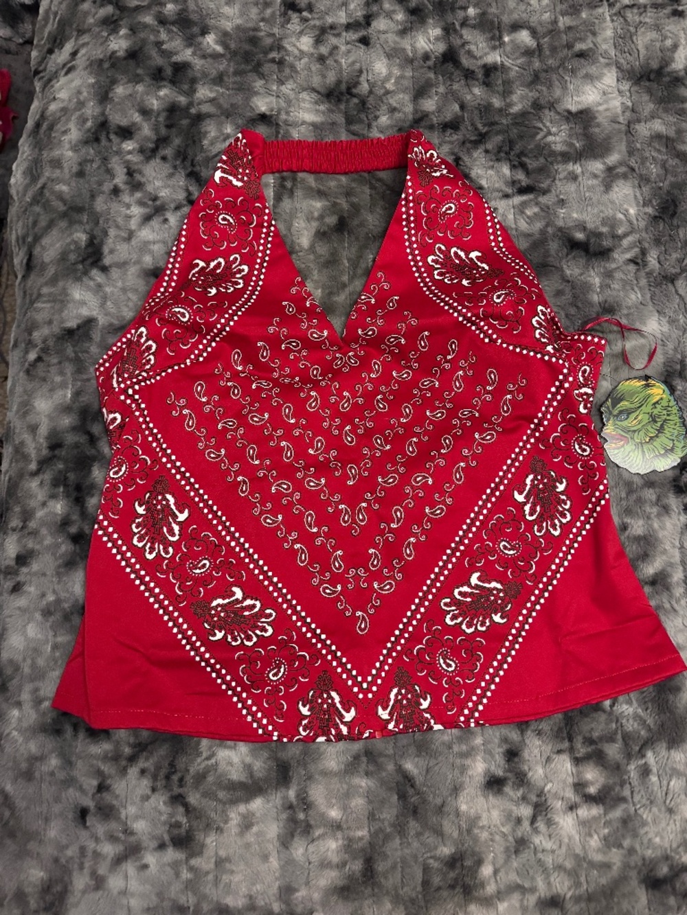 Vixen by Micheline Pitt: Vintage Bandana Halter Top, NWT (Size 2X) - Picture 3 of 6